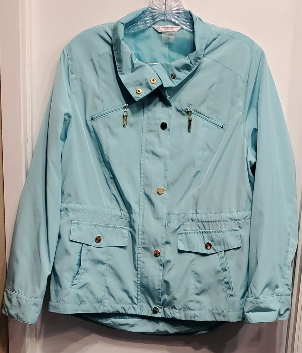 Allison Daley Women's Teal Light Weight Windbreaker Style Jacket Size 10P